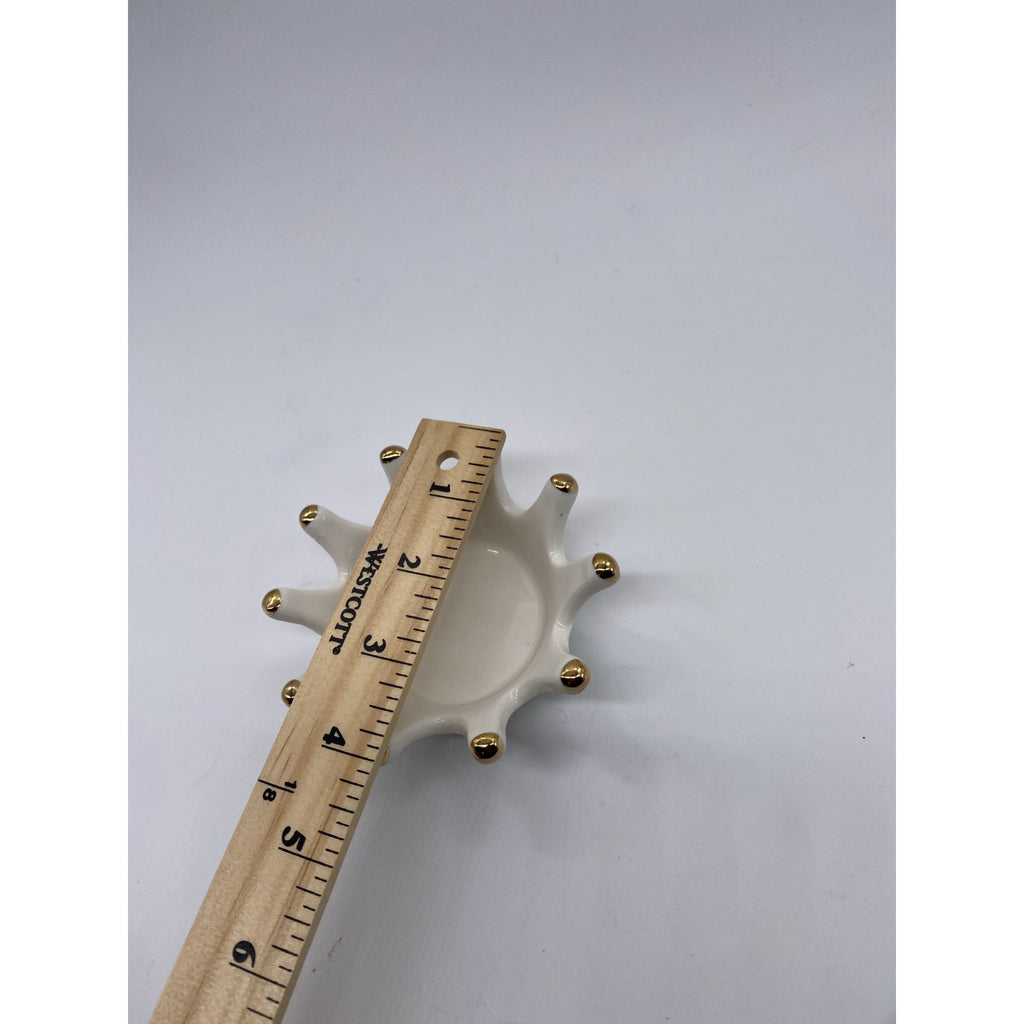 Ceramic CrownShaped Jewelry Dish White & Gold Decorative & Functional Design