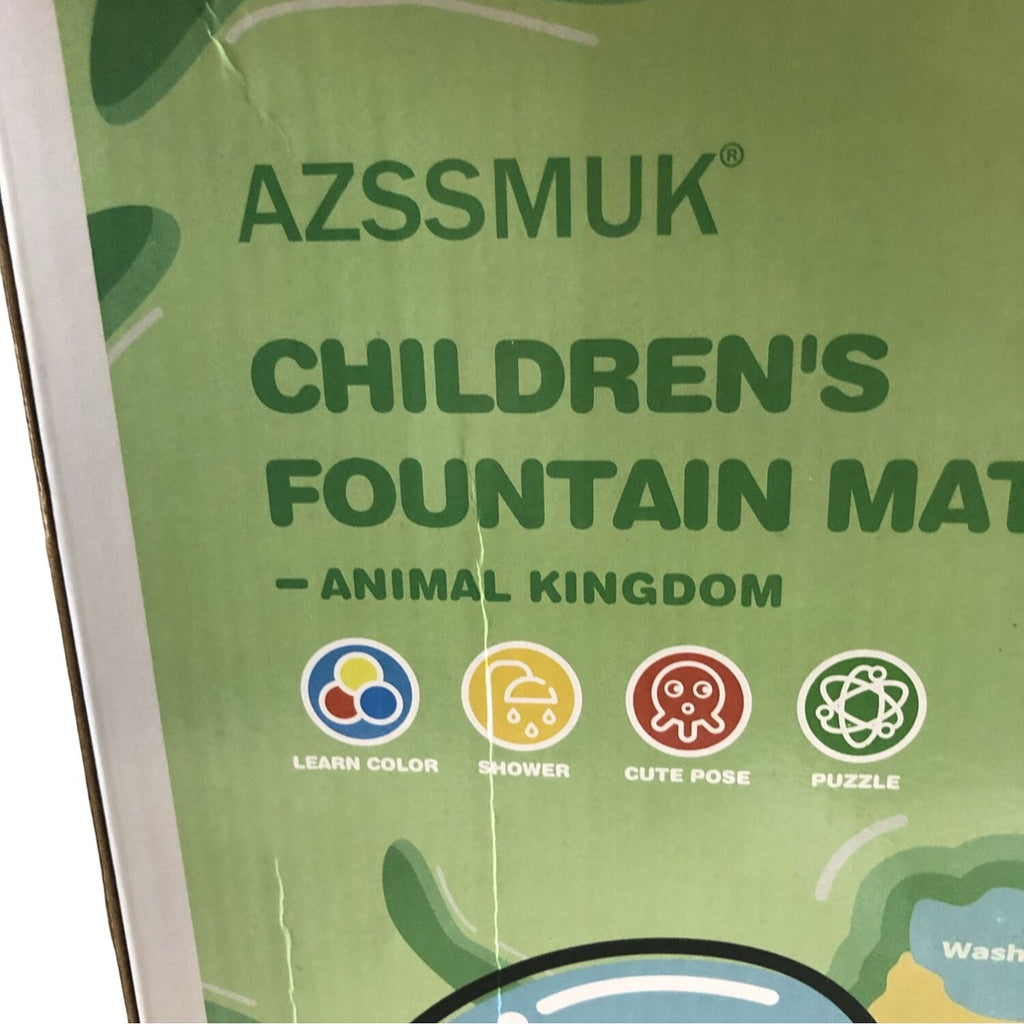 Azssmuk Childrens Fountain Mat Sprinkler Animal Kingdom Splash Pad Blue