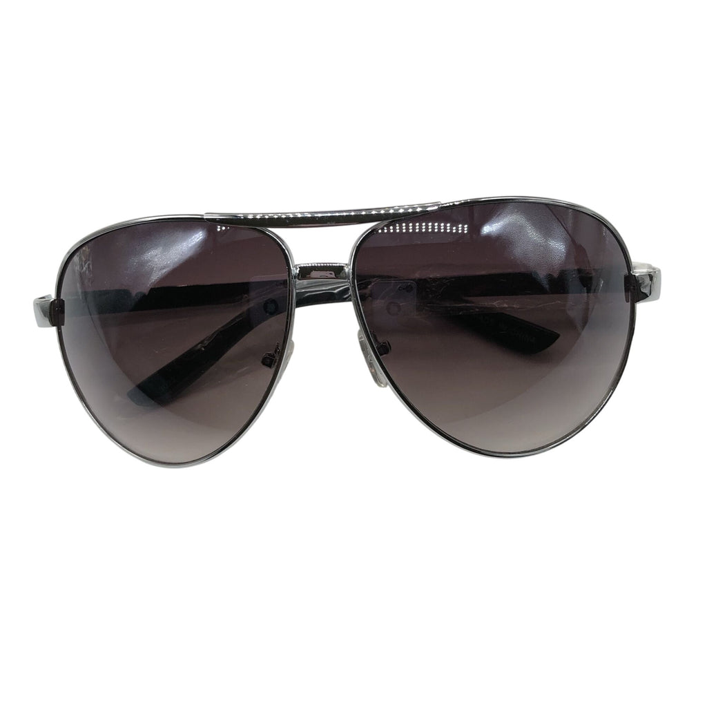 Aviator Style Womens Fashion Sunglasses Silver Frame Black Gradient Lenses UV400 Protection