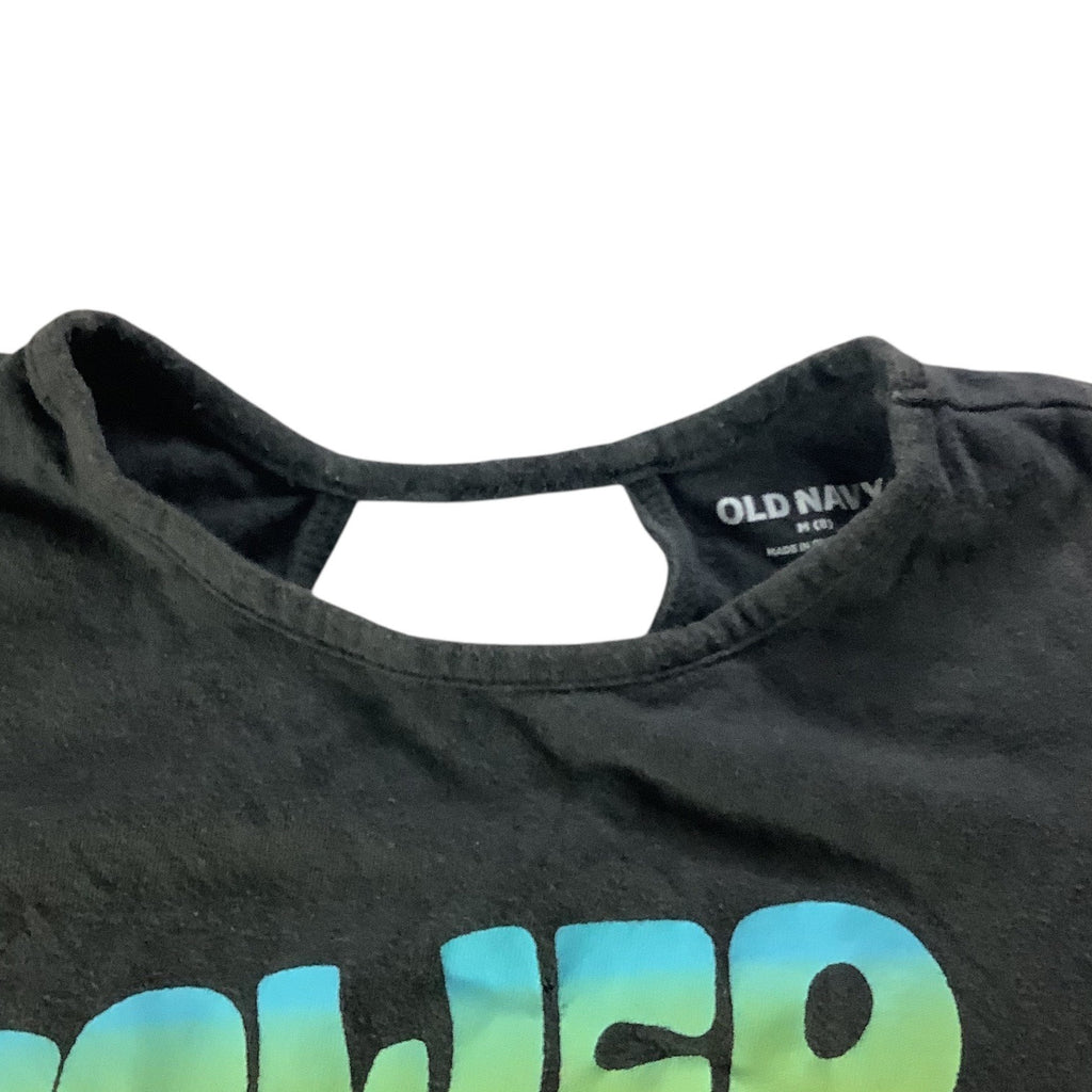 Old Navy Girls Black Graphic Tee "Power To The Girls" Design Short Sleeve M (8)