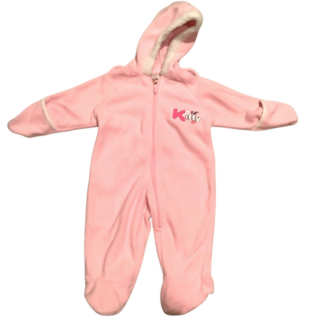 Arizona Jean Company Baby Girl Pink Lil Kitty Hooded Jumpsuit 3-6 Months