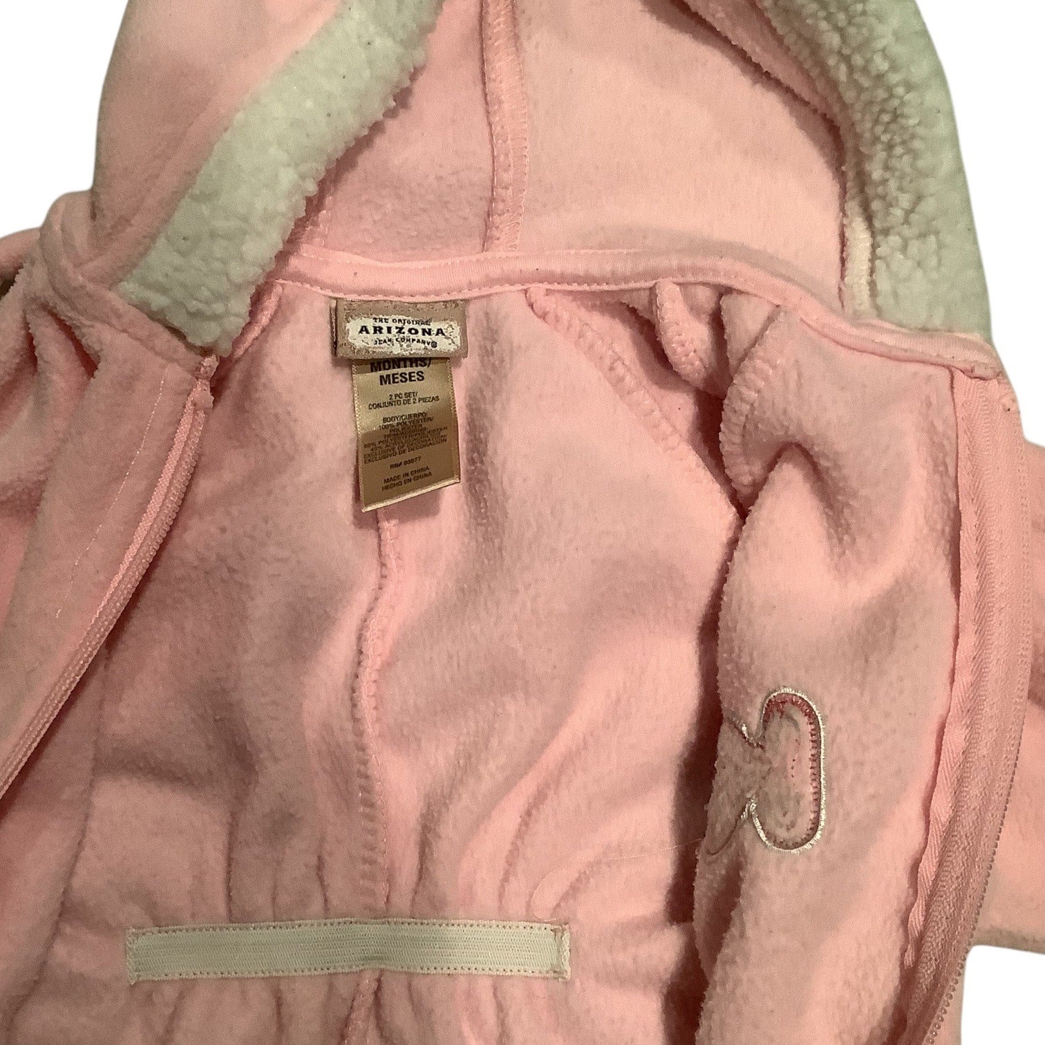 Arizona Jean Company Baby Girl Pink Lil Kitty Hooded Jumpsuit 3-6 Months