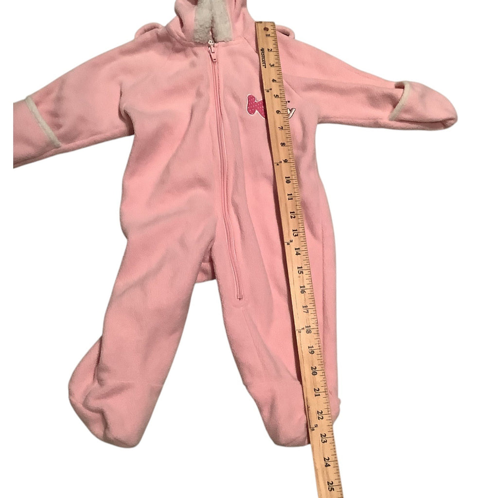 Arizona Jean Company Baby Girl Pink Lil Kitty Hooded Jumpsuit 3-6 Months