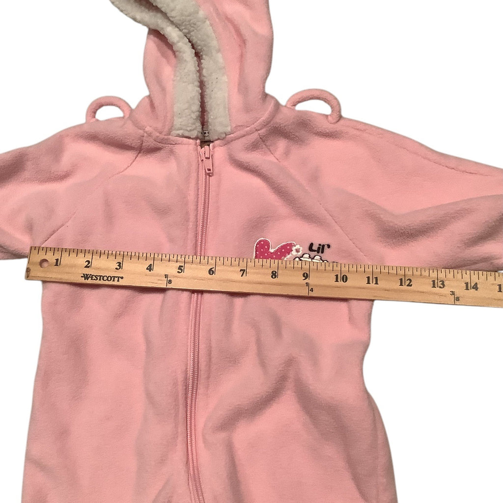 Arizona Jean Company Baby Girl Pink Lil Kitty Hooded Jumpsuit 3-6 Months