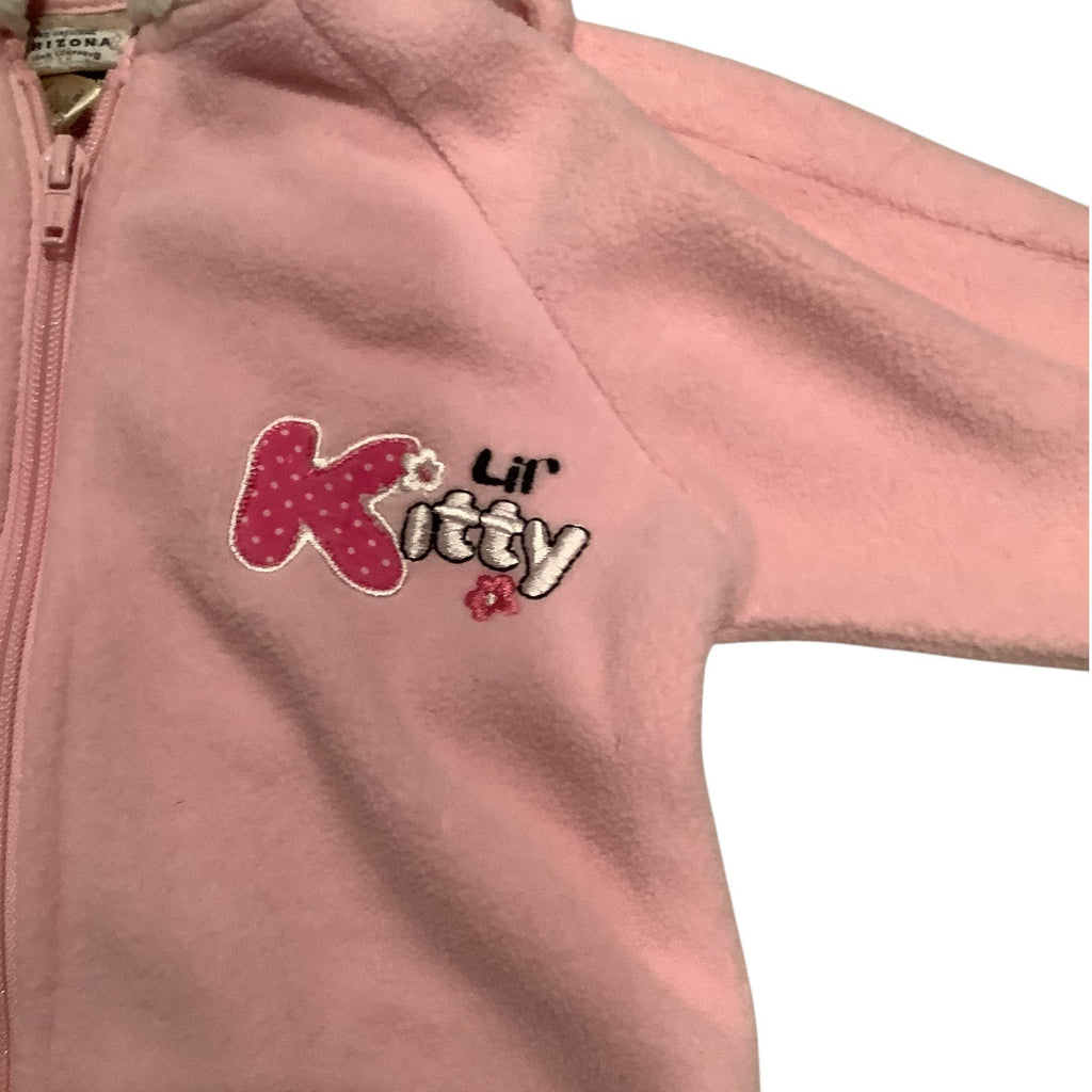 Arizona Jean Company Baby Girl Pink Lil Kitty Hooded Jumpsuit 3-6 Months