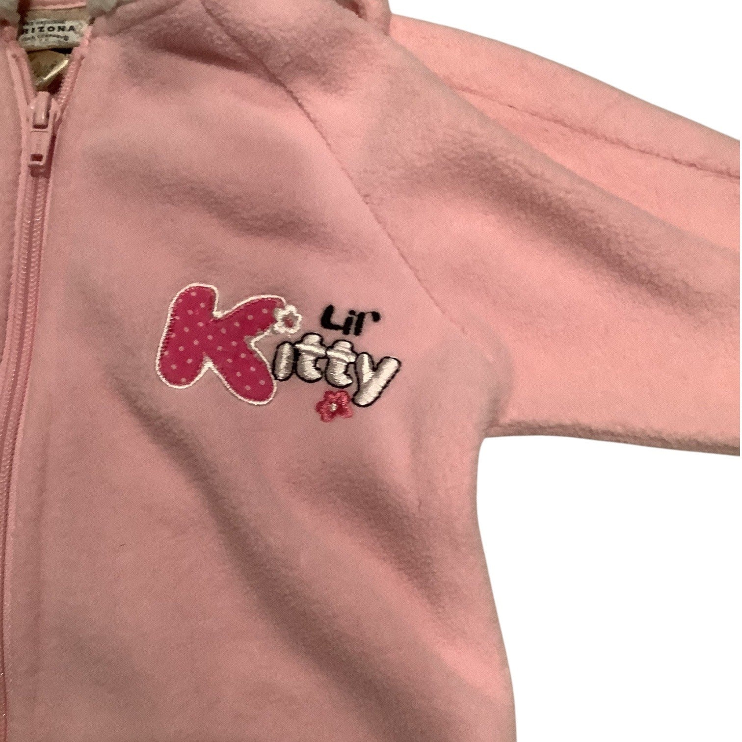 Arizona Jean Company Baby Girl Pink Lil Kitty Hooded Jumpsuit 3-6 Months