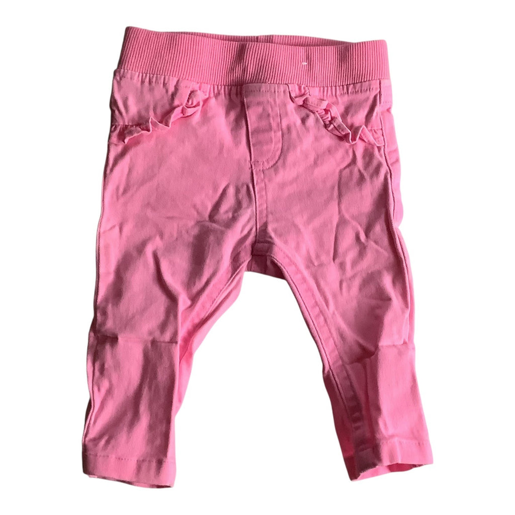 Garanimals Baby Girl Pink Ruffled Pants Size 3-6M Elastic Waist Cotton Blend