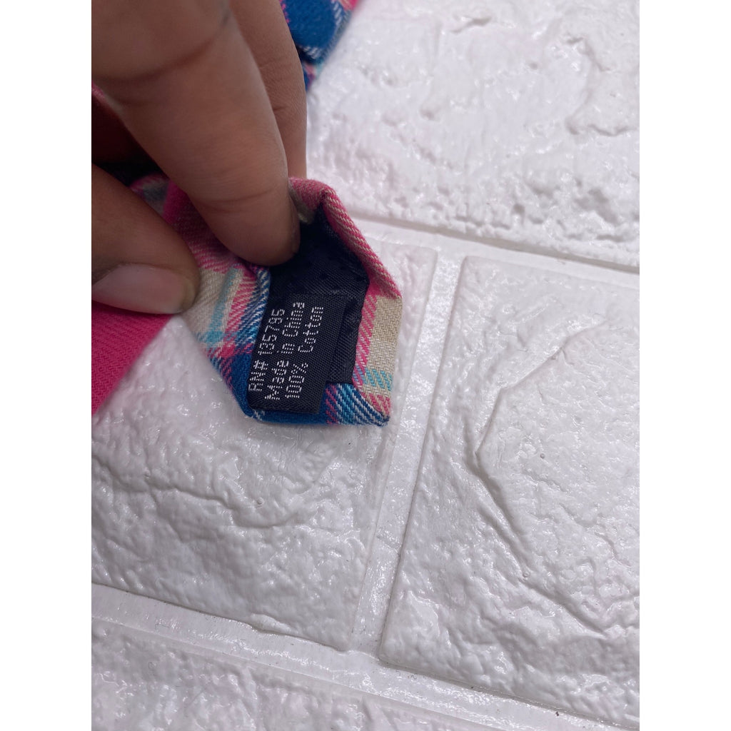 Skinny Tie Madness Salad Alarm Plaid Necktie Cotton Pink Multicolor SKM754