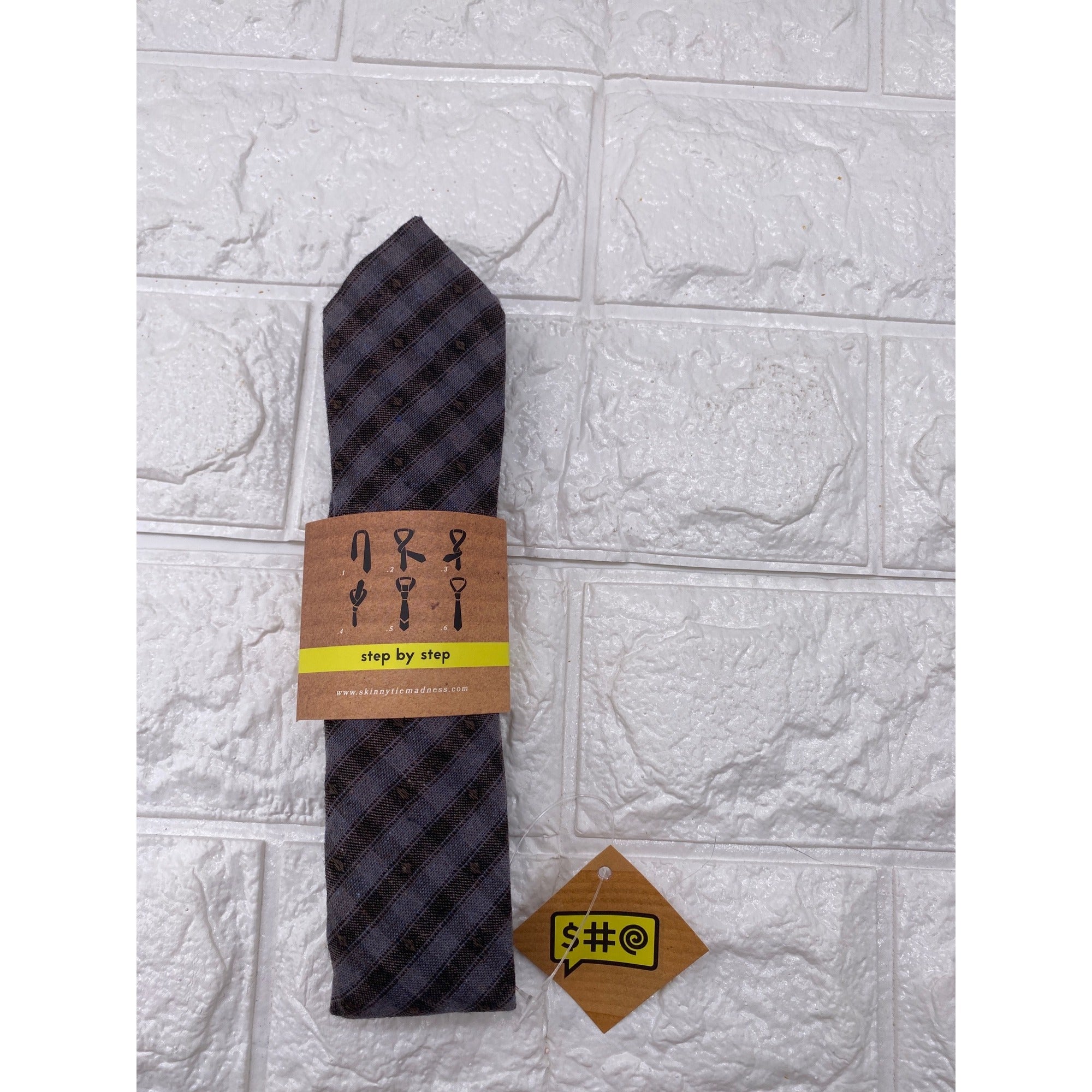 Skinny Tie Madness Mens Striped Tie Multicolor 100% Cotton SKM3228