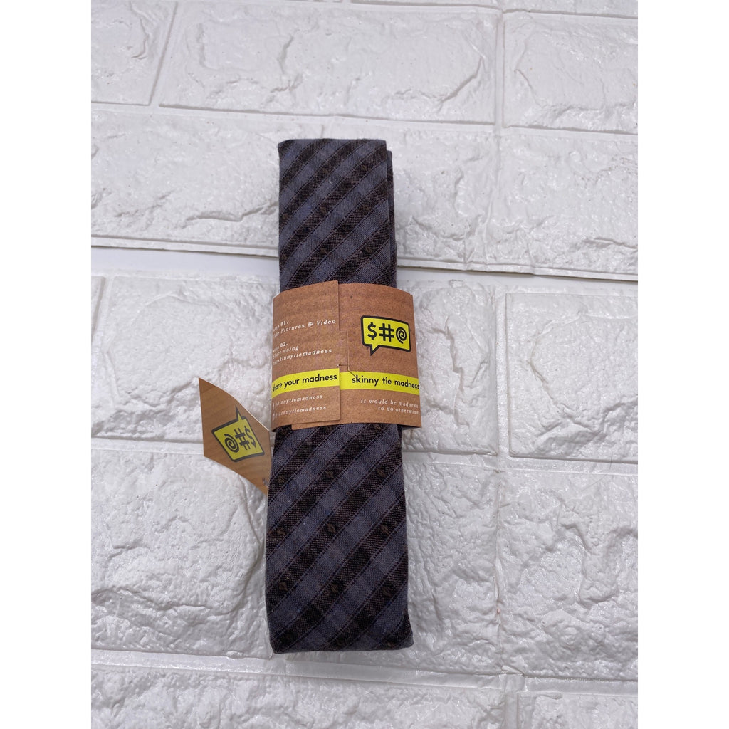 Skinny Tie Madness Mens Striped Tie Multicolor 100% Cotton SKM3228
