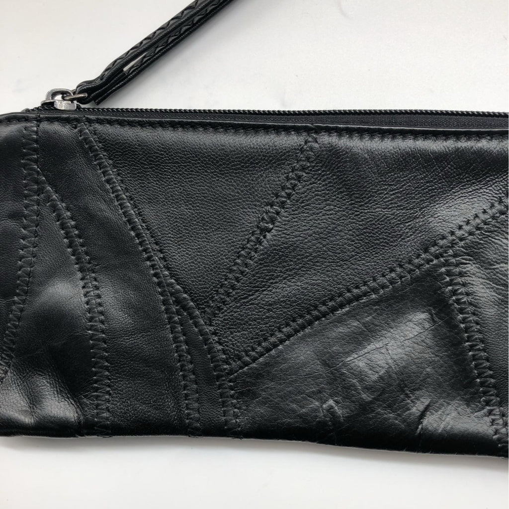 HaloVa Womens Wallet Wrist Strap Black Leather Clutch Purse Long Large Capacity