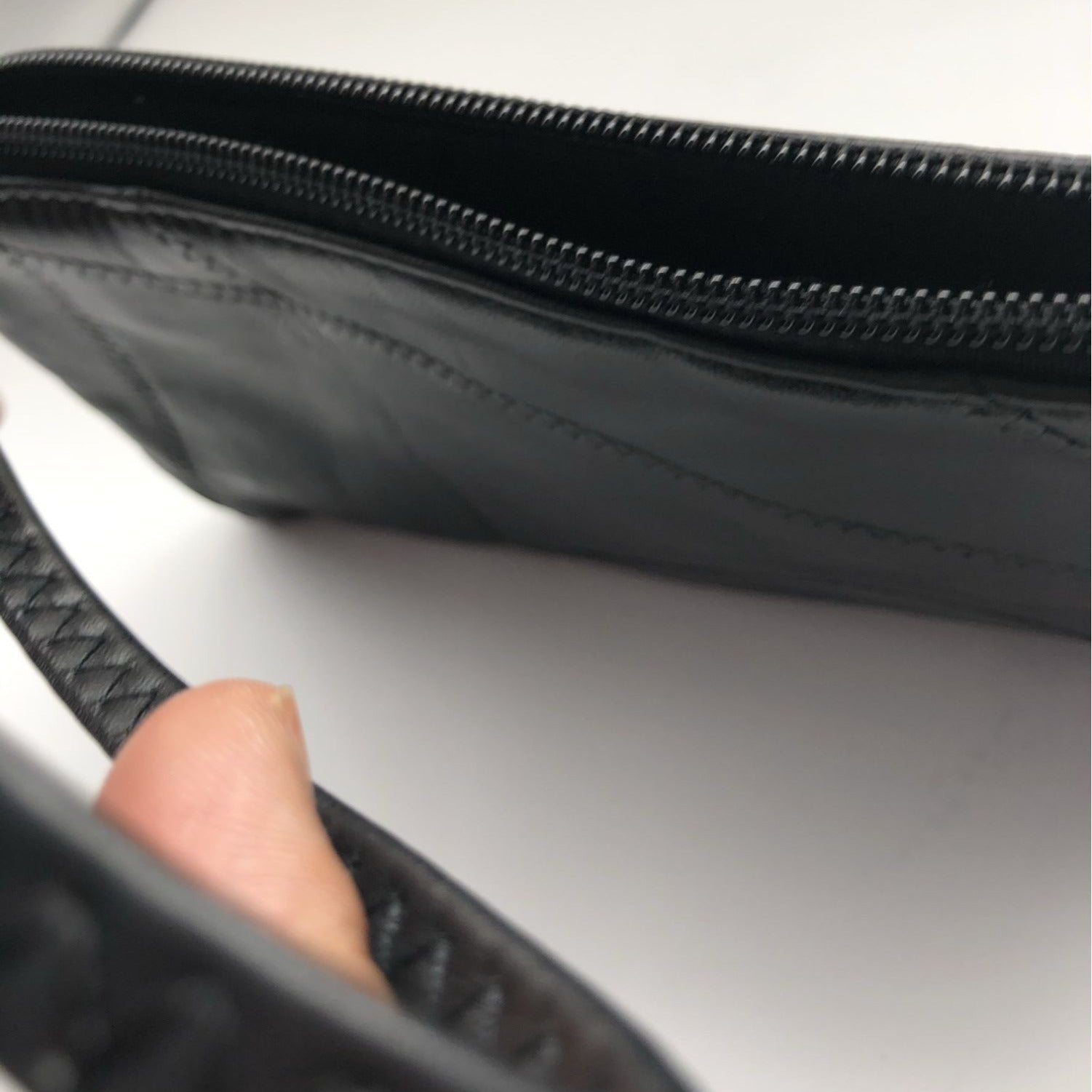 HaloVa Womens Wallet Wrist Strap Black Leather Clutch Purse Long Large Capacity