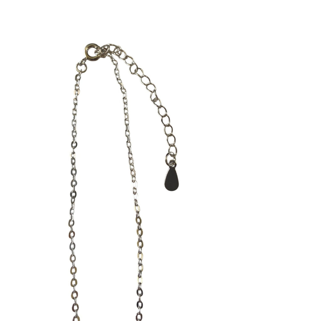 Two Star Silver Tone Necklace With Rhinestones Chain Pendant Jewelry Copper