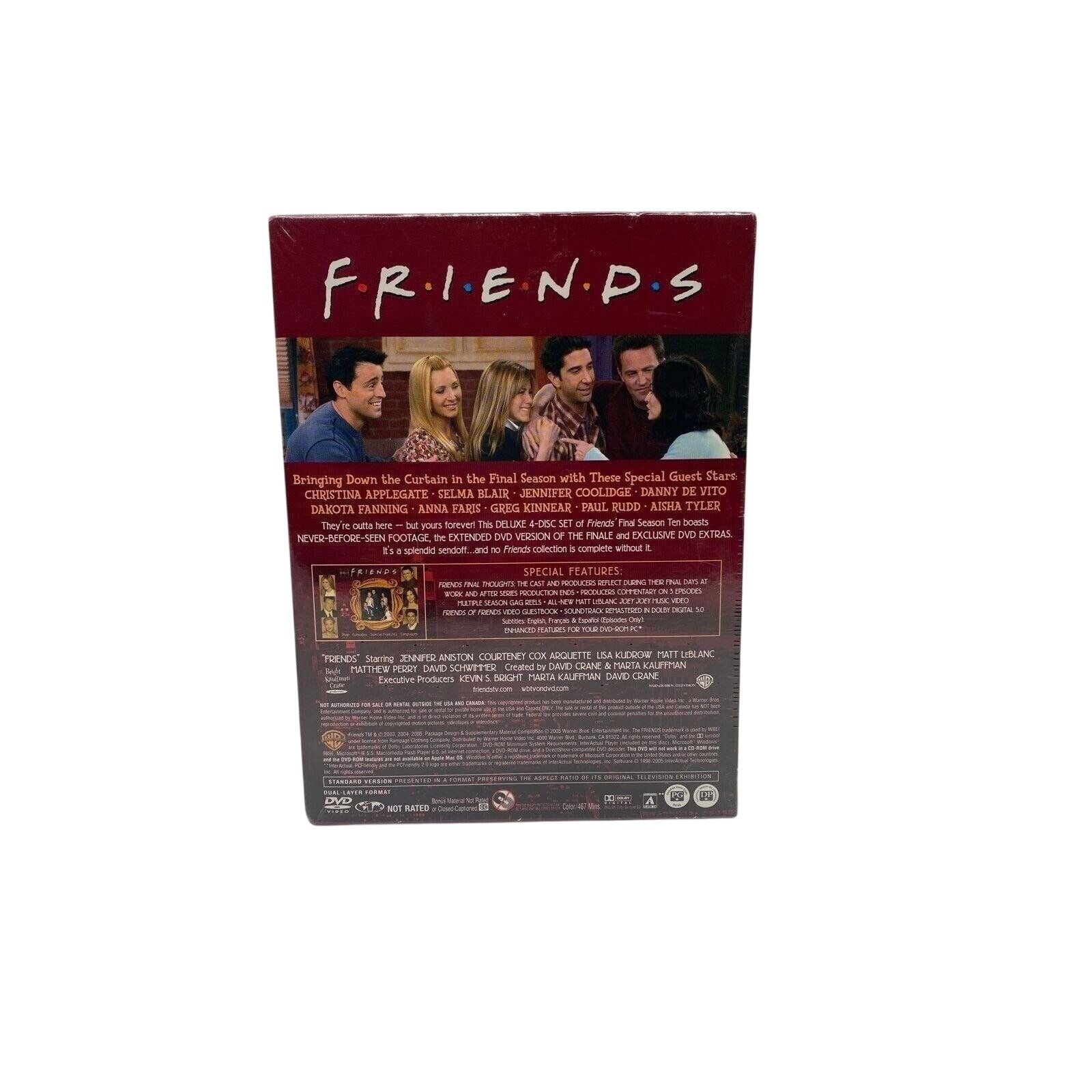 Friends The Complete Tenth Season DVD Set Warner Bros. Dolby Digital Features