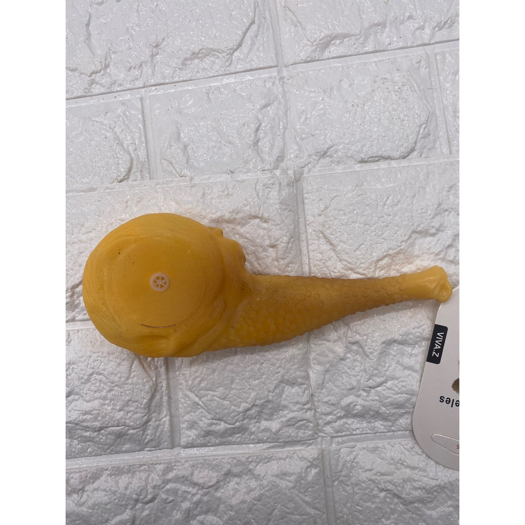 Viva-Z Rubber Squeaky Chicken Pet Toy Durable & Fun Yellow 9” Size For Pets