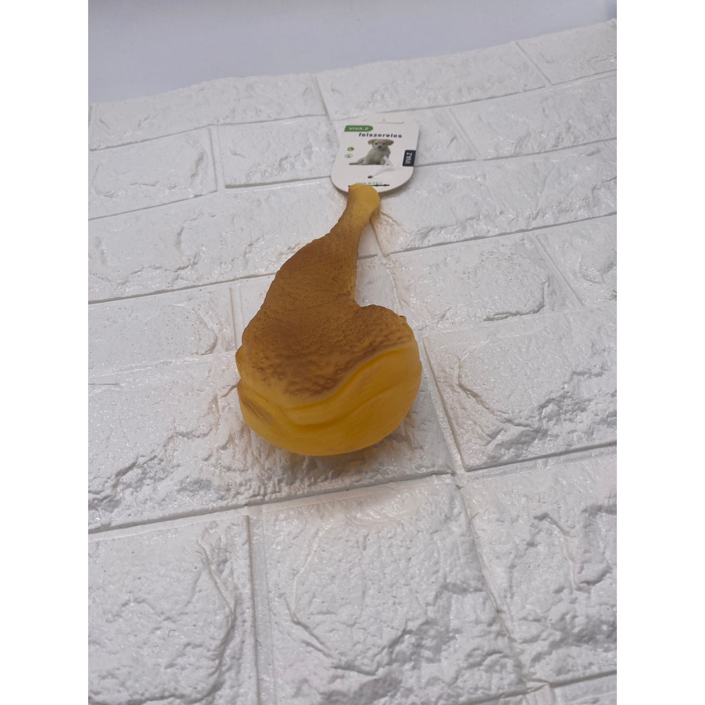 Viva-Z Rubber Squeaky Chicken Pet Toy Durable & Fun Yellow 9” Size For Pets