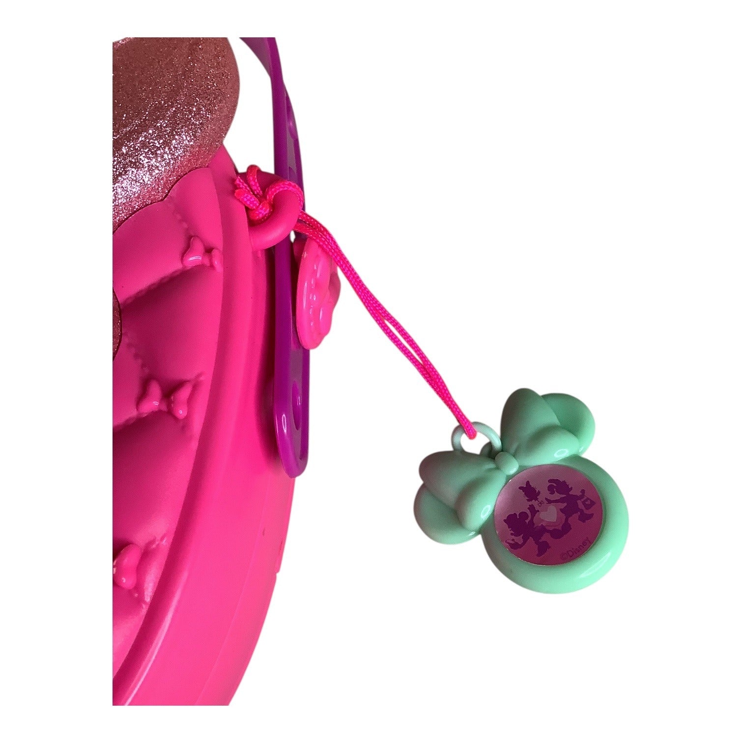 Minnie Mouse Hot Pink Purse with Glitter Bow Plastic Disney Girls Pocketbook