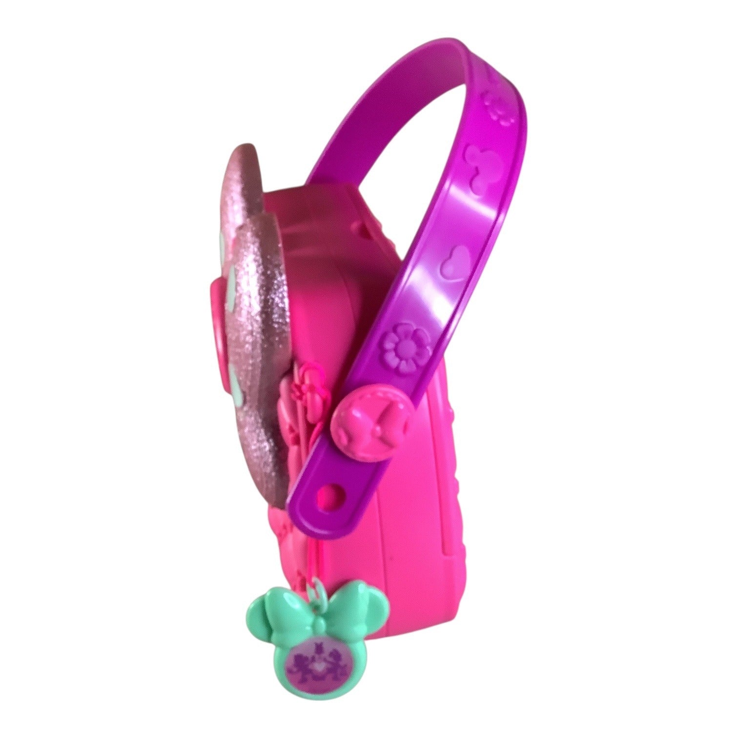 Minnie Mouse Hot Pink Purse with Glitter Bow Plastic Disney Girls Pocketbook