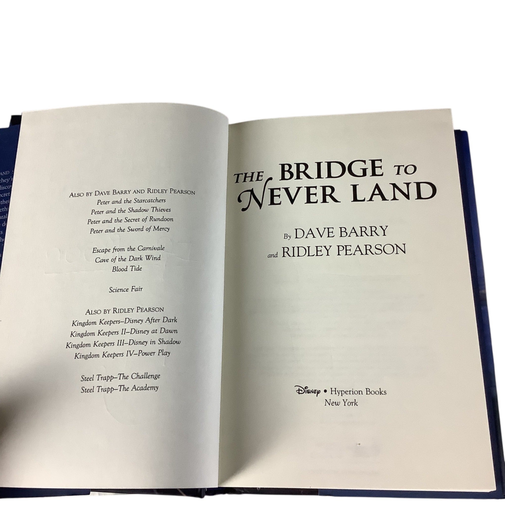 The Bridge To Never Land By Dave Barry & Ridley Pearson First Edition Hardcover