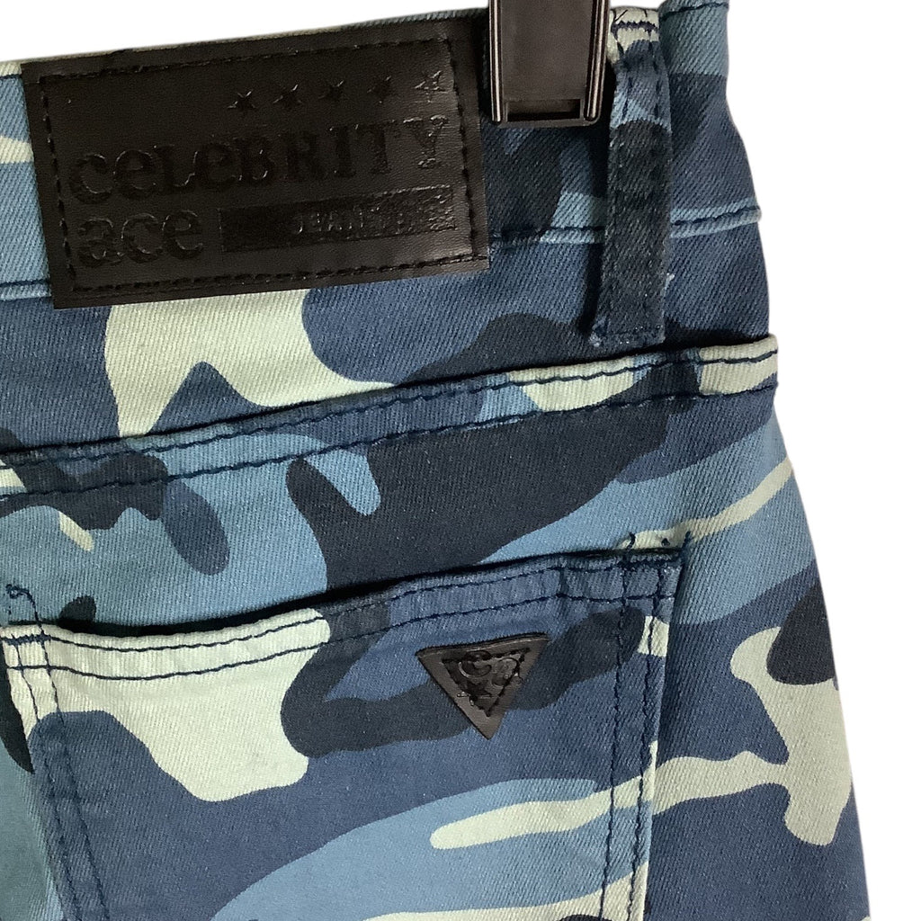 Celebrity Ace Women's Camouflage Jeans  Flare & Wide Leg Blue 28in Waist