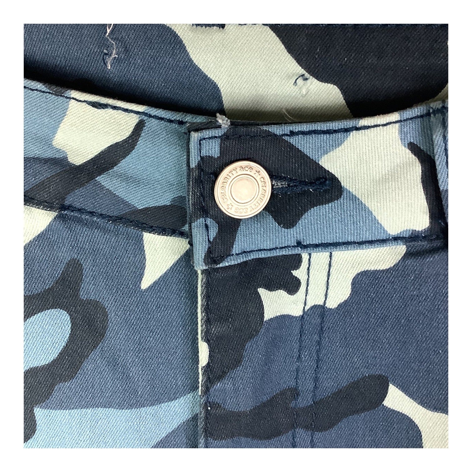 Celebrity Ace Women's Camouflage Jeans  Flare & Wide Leg Blue 28in Waist