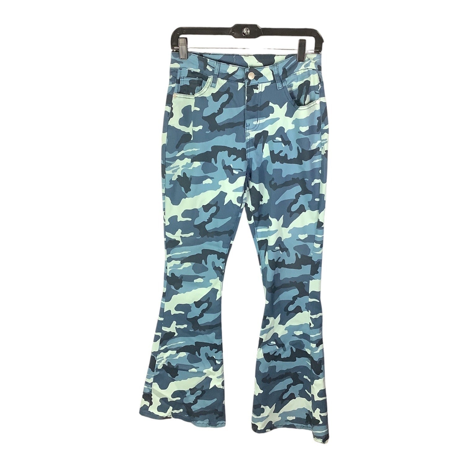 Celebrity Ace Women's Camouflage Jeans  Flare & Wide Leg Blue 28in Waist