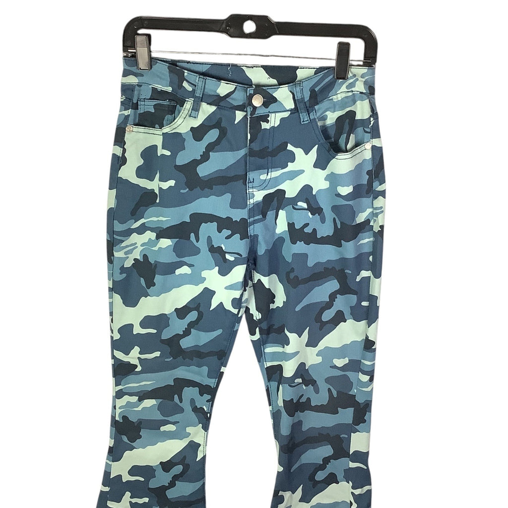 Celebrity Ace Women's Camouflage Jeans  Flare & Wide Leg Blue 28in Waist