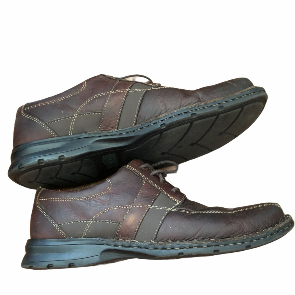 Clarks Espace Men’s Size 13M Casual Lace Up Oxford Brown Leather Shoes Durable