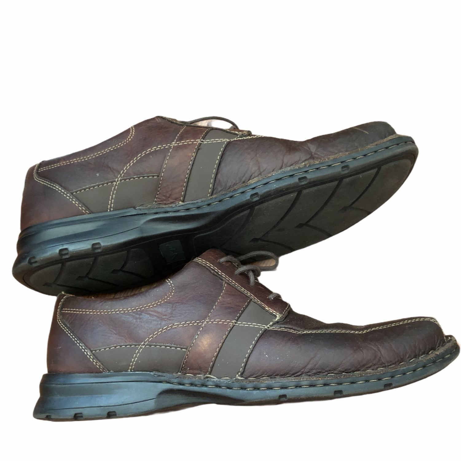 Clarks Espace Men’s Size 13M Casual Lace Up Oxford Brown Leather Shoes Durable