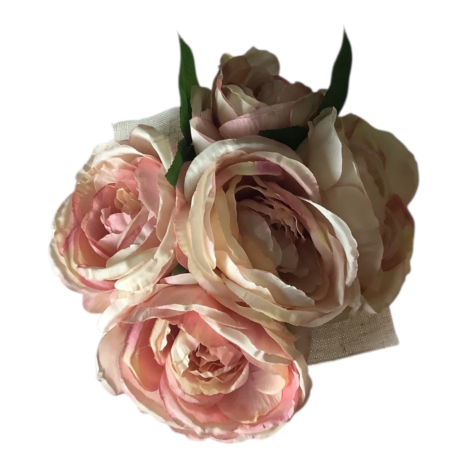 Shabby Chic Pink Faux Peony Floral & Yellow Ribbed Ceramic Pot Set Home Decor