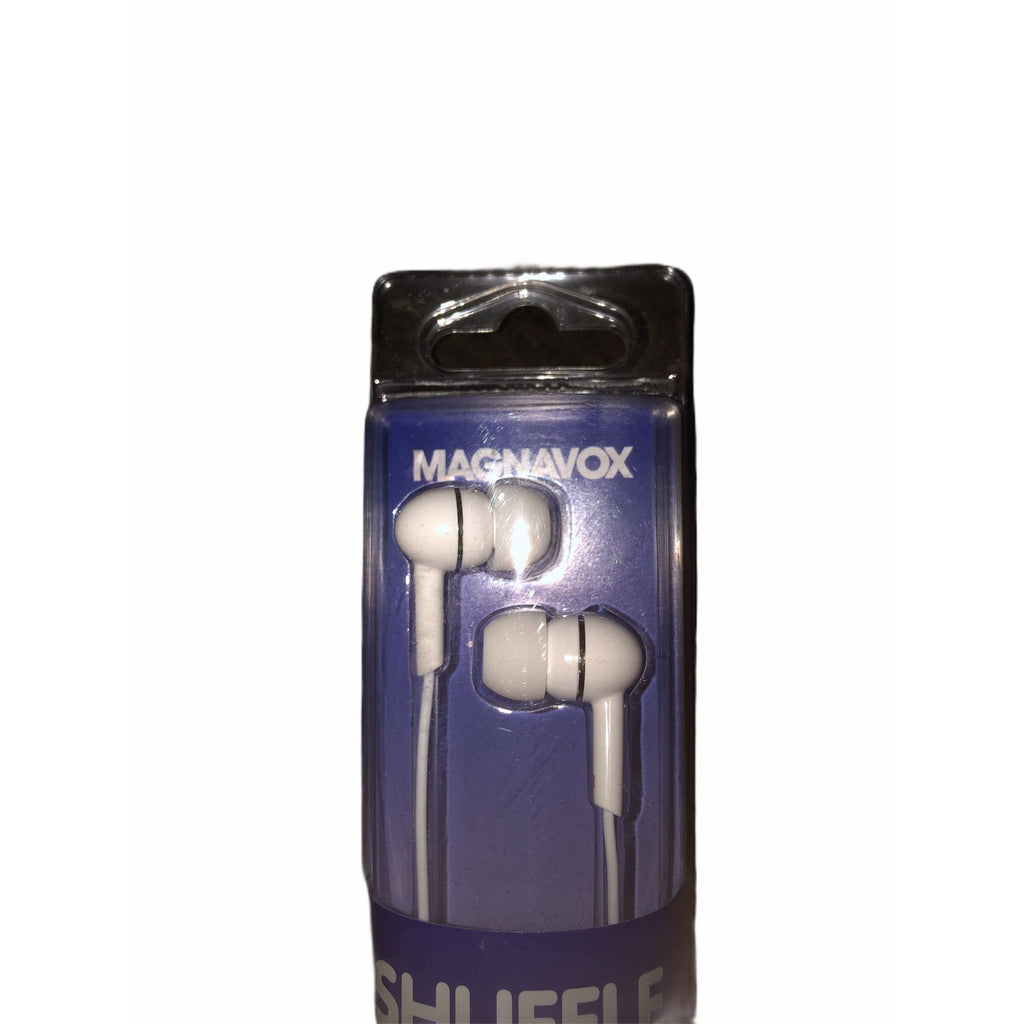 Magnavox Shuffle In Ear Headphones Clear Bass White Great Sound 8.6mm Drivers