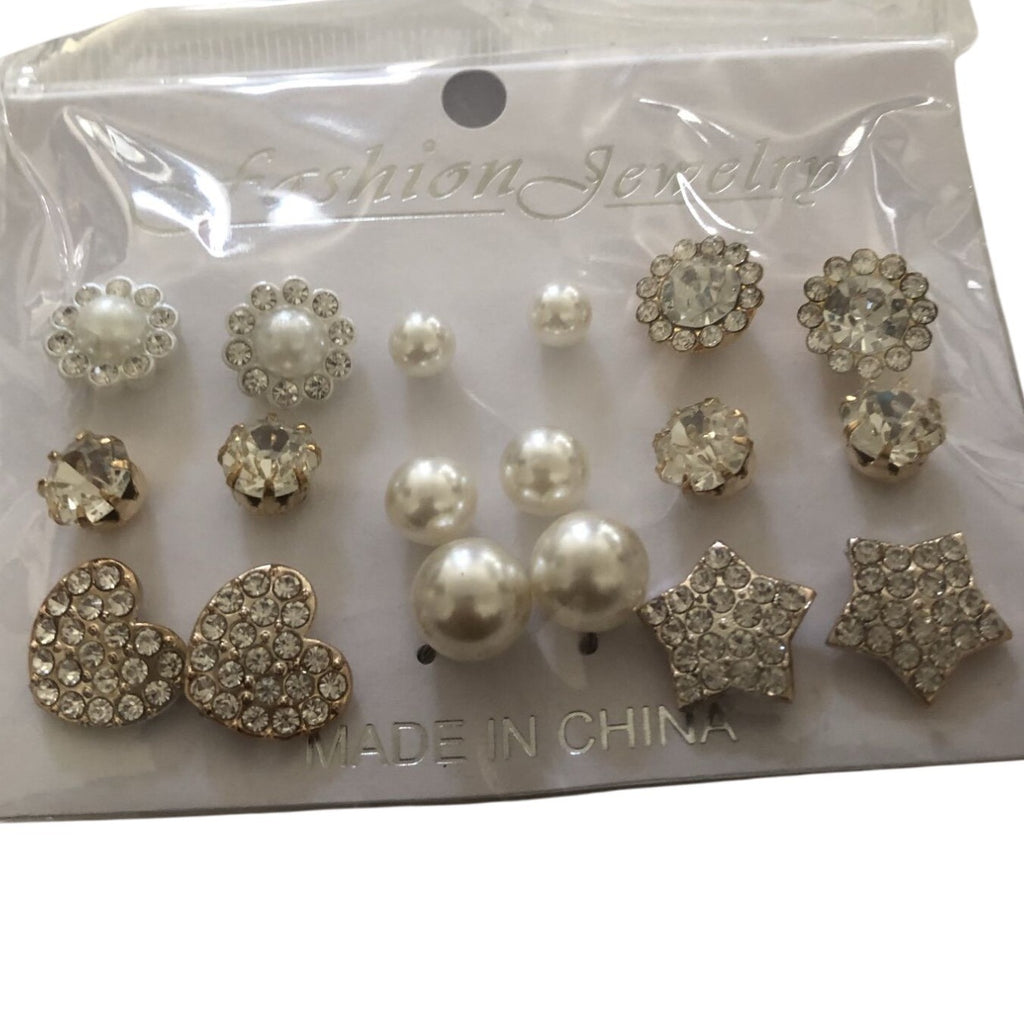 Fashion Jewelry Earring Lot 1 set of 9 pairs 1 Pack