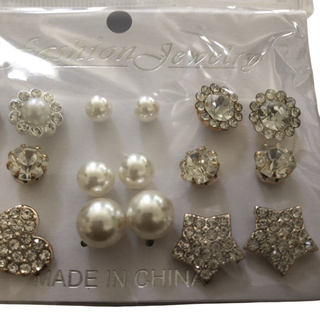 Fashion Jewelry Earring Lot 1 set of 9 pairs 1 Pack