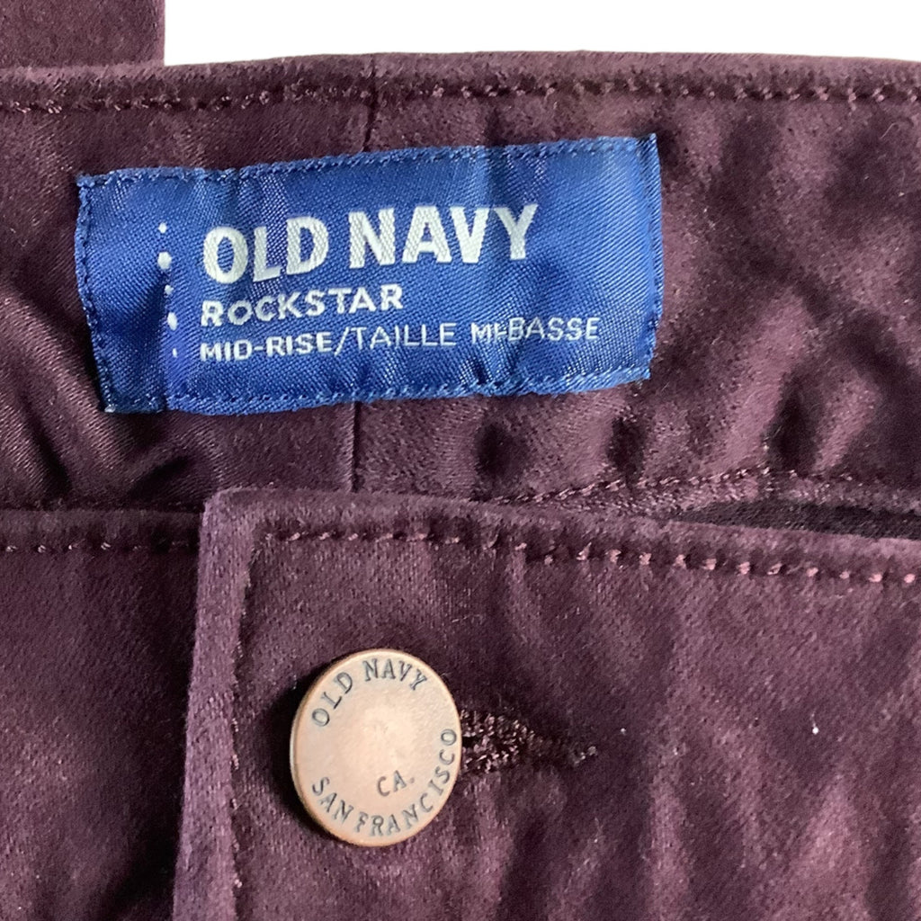 Old Navy Rockstar Mid-Rise Pants Womens Size 28 Plus Reg Purple Stretchy Skinny