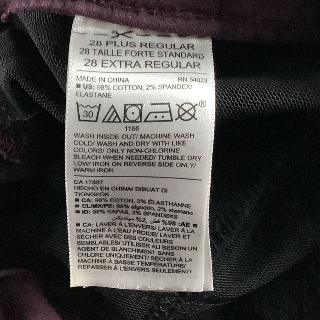 Old Navy Rockstar Mid-Rise Pants Womens Size 28 Plus Reg Purple Stretchy Skinny