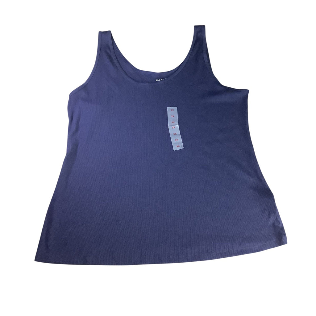 Old Navy Women's Plus Size 3X Blue First Layer Rib Knit Scoop Neck Tank Top