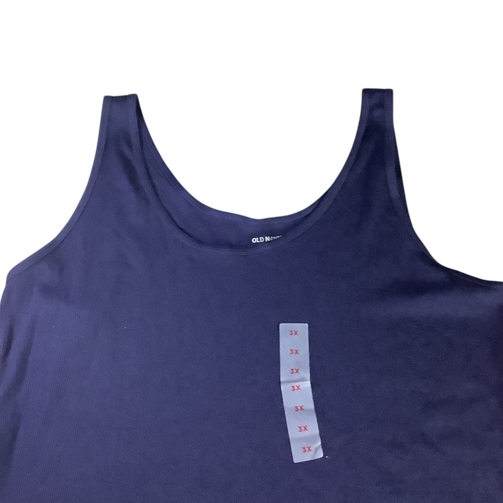 Old Navy Women's Plus Size 3X Blue First Layer Rib Knit Scoop Neck Tank Top