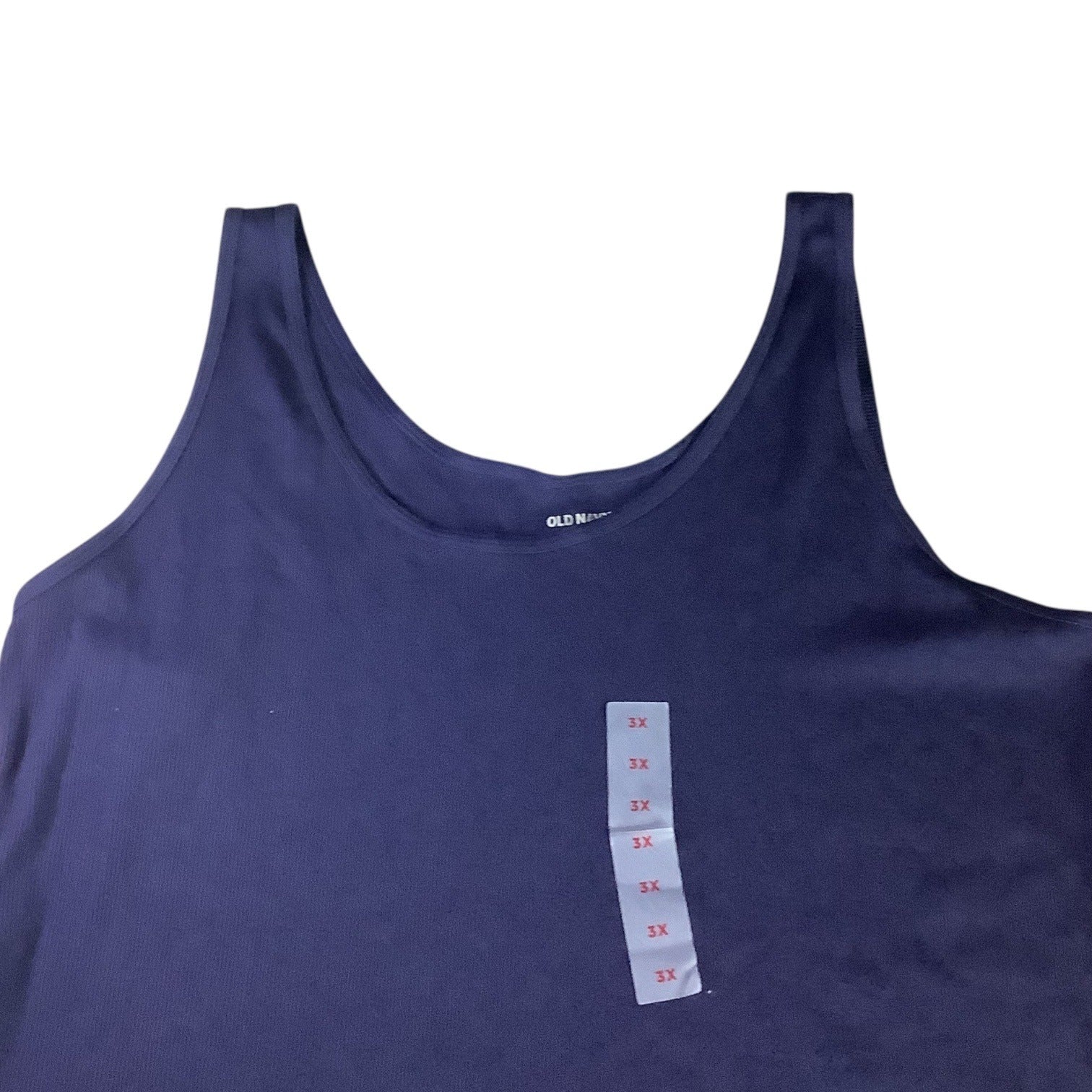 Old Navy Women's Plus Size 3X Blue First Layer Rib Knit Scoop Neck Tank Top