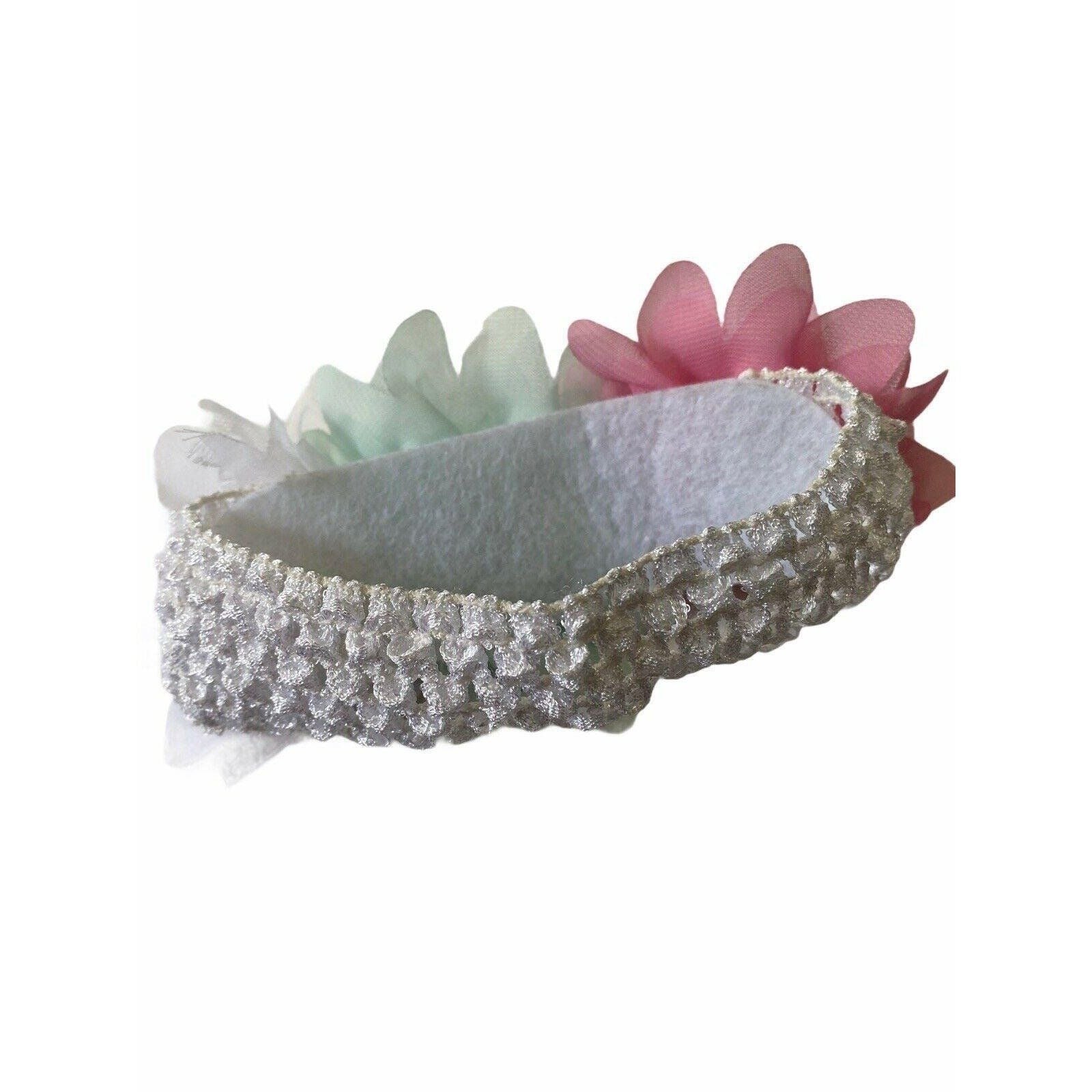 Baby Girls Chiffon Flower Elastic Headband Knit Hair Band Head Wraps Headwear