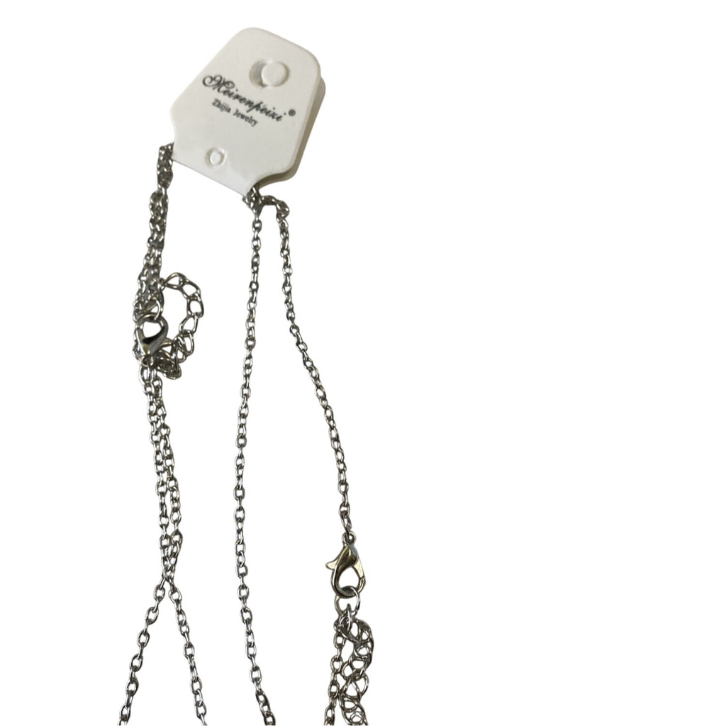 Best Friends Broken Heart Pendant Necklace Pair Silver Tone Chain