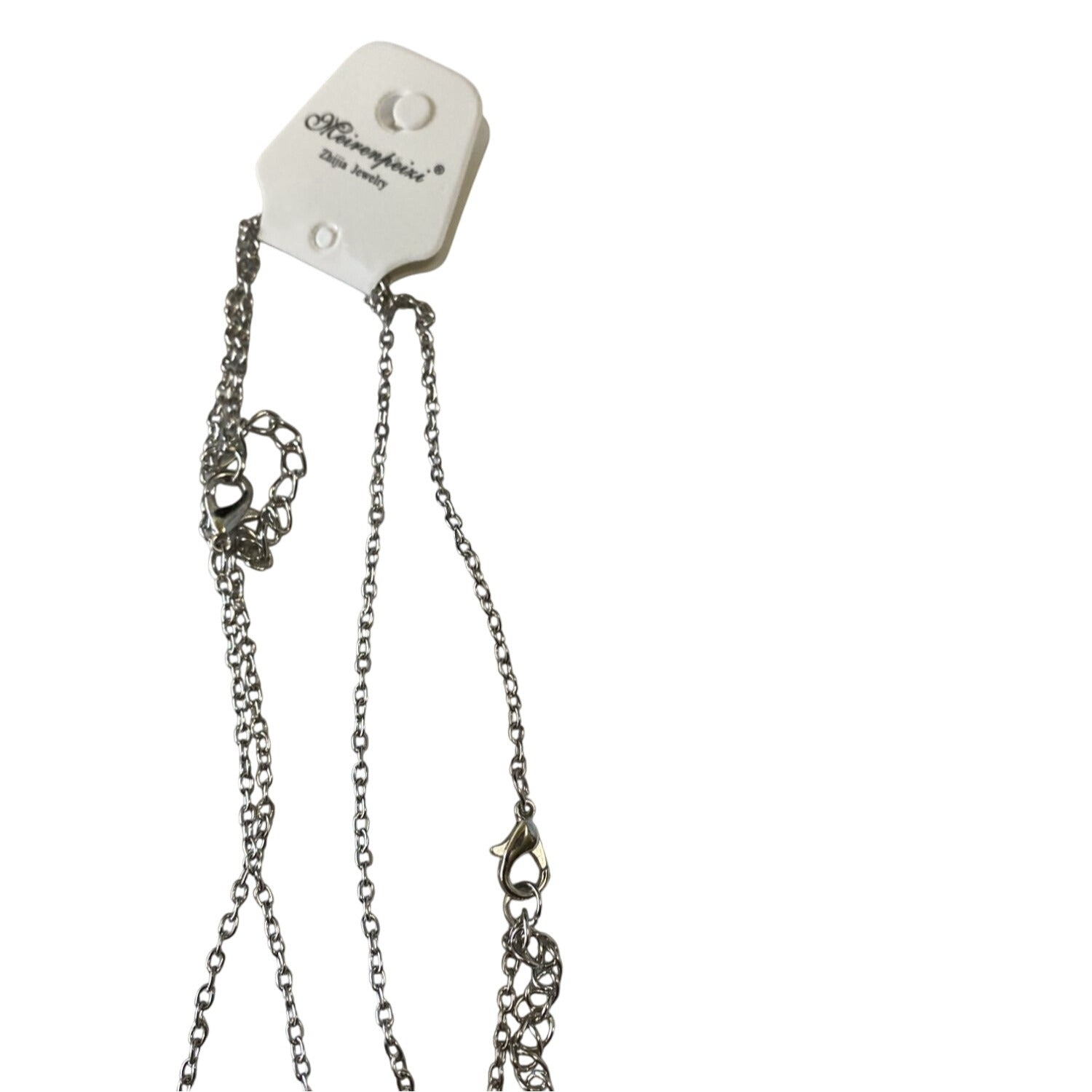 Best Friends Broken Heart Pendant Necklace Pair Silver Tone Chain