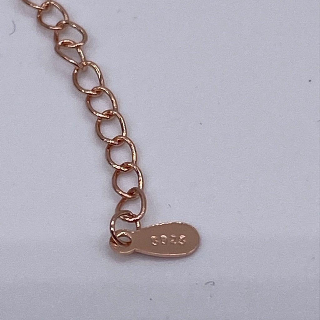 X Intertwined Women's Crystals Charm Necklace Rose Gold Alloy Chain Adjustable