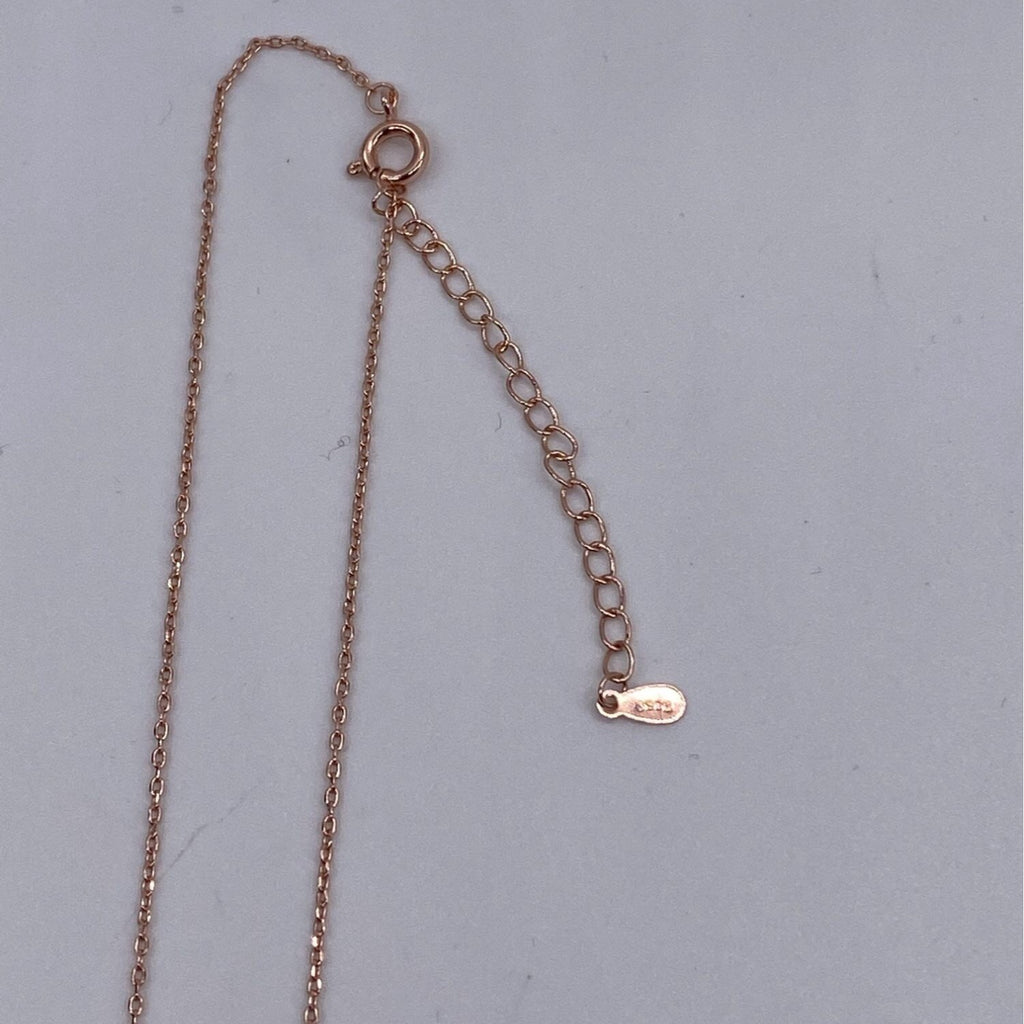 X Intertwined Women's Crystals Charm Necklace Rose Gold Alloy Chain Adjustable