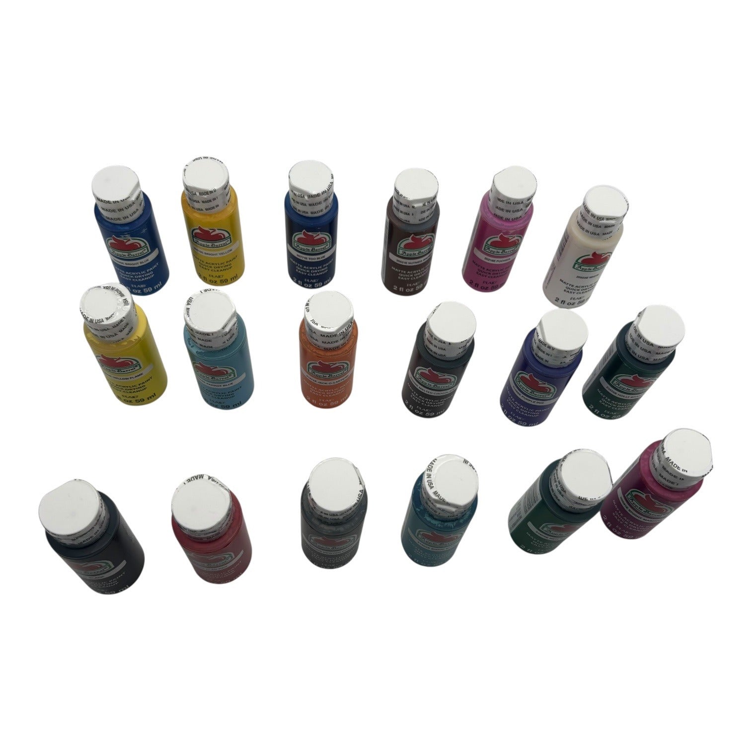 Apple Barrel Matte Acrylic Paint Plaid 18 Pc Set 2 fl oz Assorted Colors