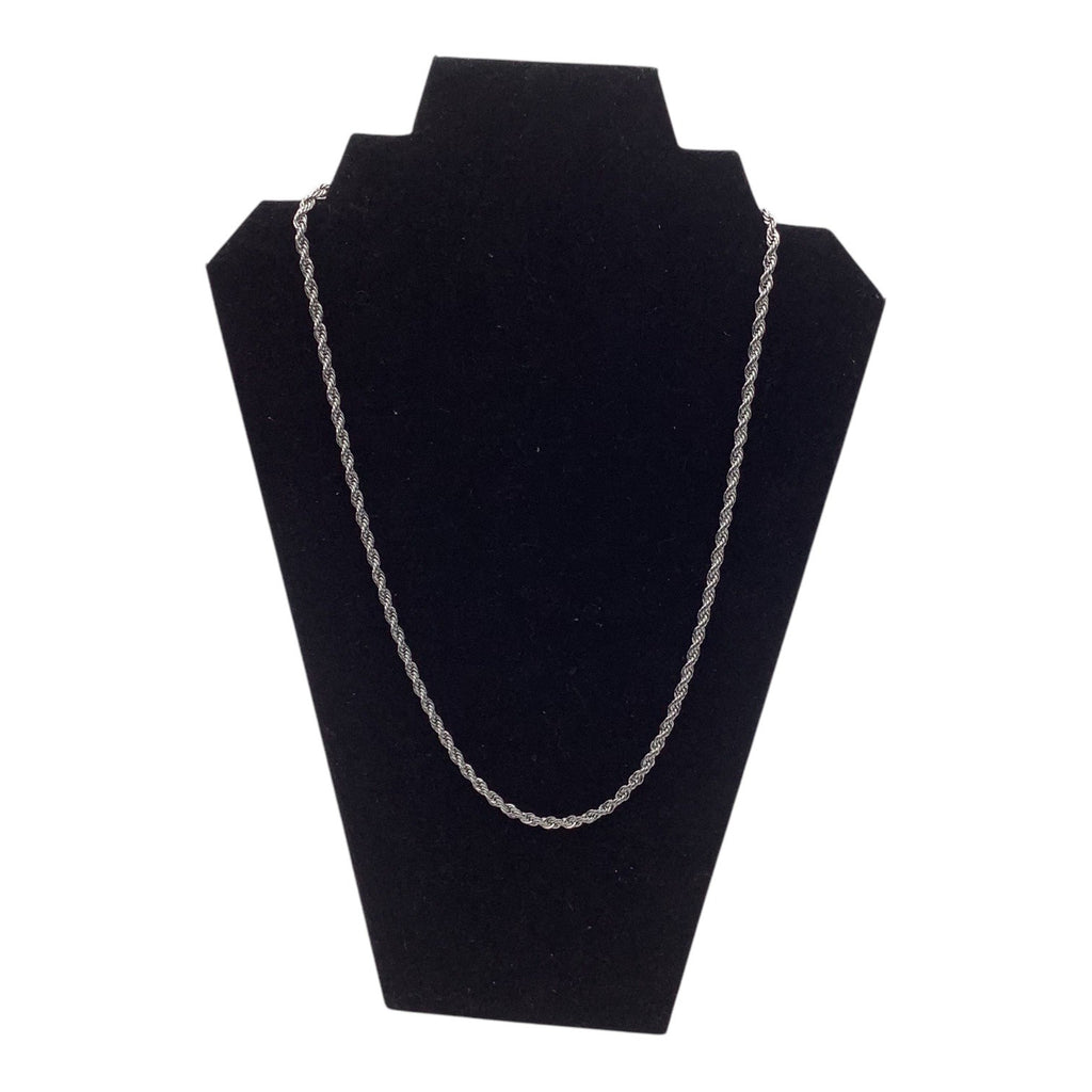 4mm Stainless Steel Unisex Rope Chain Necklace 24-Inch Sliver Tone