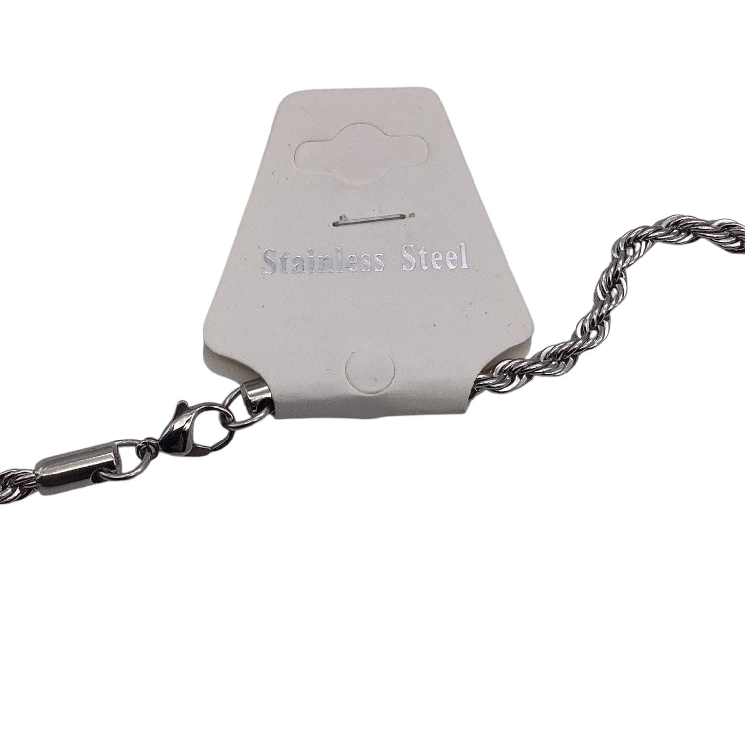 4mm Stainless Steel Unisex Rope Chain Necklace 24-Inch Sliver Tone