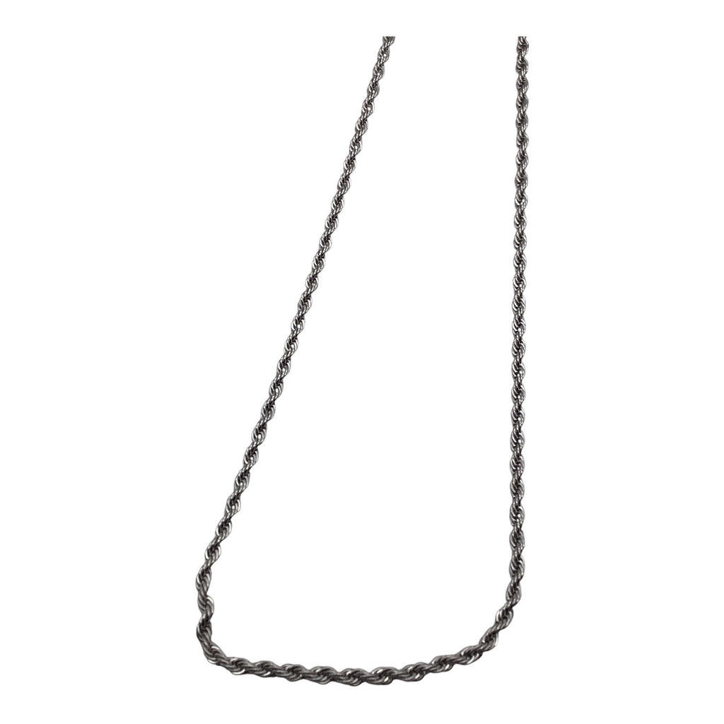 4mm Stainless Steel Unisex Rope Chain Necklace 24-Inch Sliver Tone