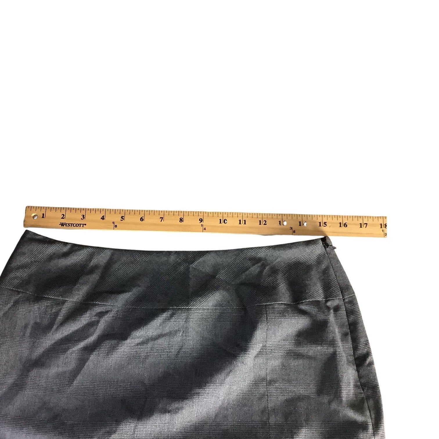 AXCESS Liz Claiborne Womens Gray Stretch Plaid Pencil Skirt Size 8 Lined Career