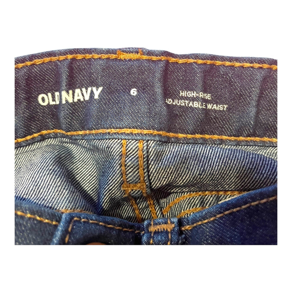 Old Navy Girls High-Rise Adjustable Waist Denim Blue Shorts Size 6