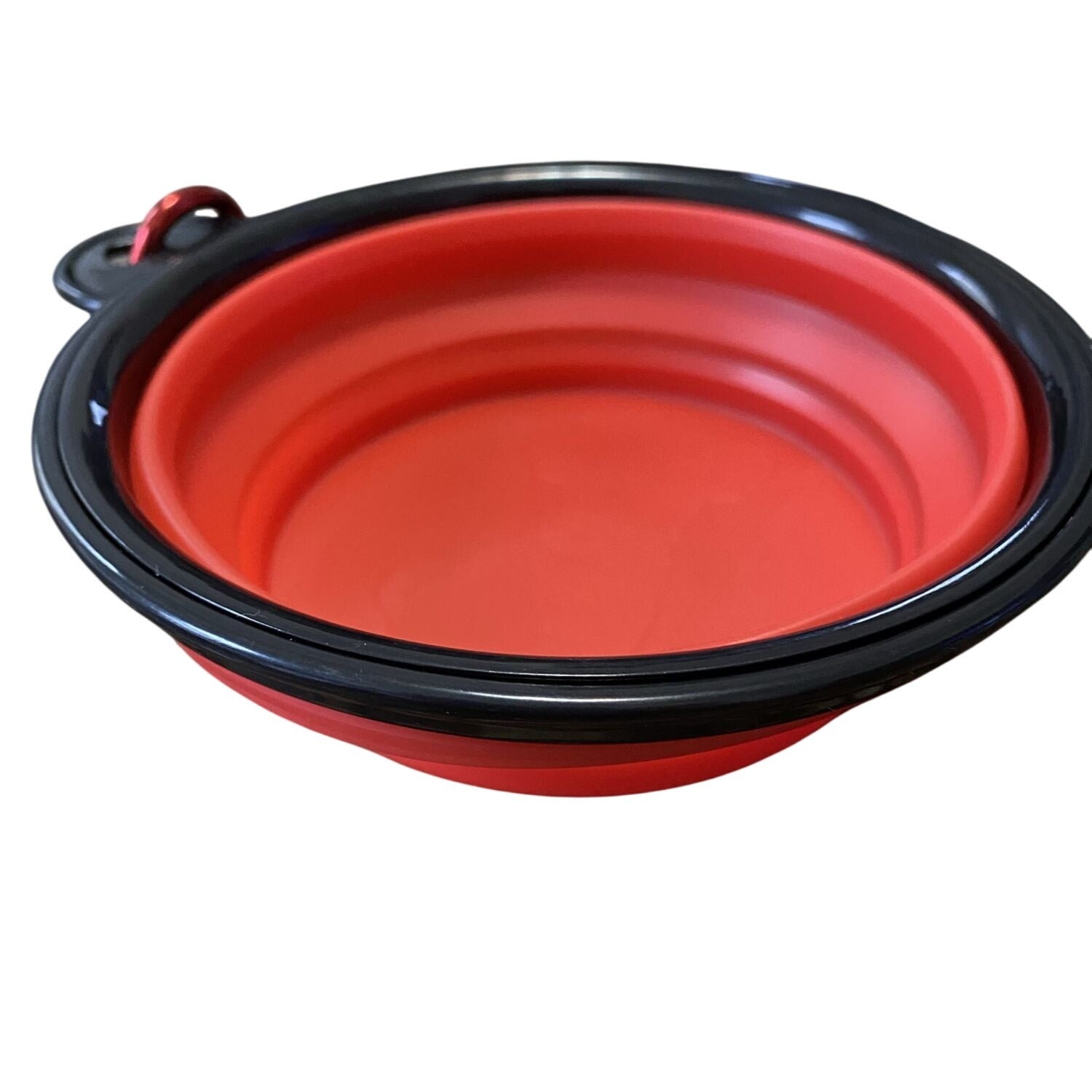 Collapsible Silicone Pet Travel Bowl Red Portable Lightweight Feeding Dish